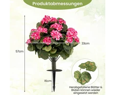 Dirbtinės pelargonijos rožinės 2 vnt.