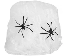 Dirbtinis baltas voratinklis su vorais dekoracija Halloween