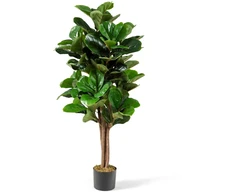 Dirbtinis smuiklapis fikusas, 118 lapų, žalias, 121,9 cm