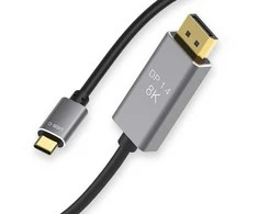 DisplayPort USB-C kabelis 1.4, 1,8 m, 8K, 4K, 2K