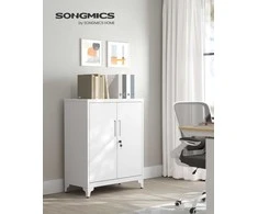 Songmics Dokumentų spintelė su užraktu 40 x 80 x 90 cm balta