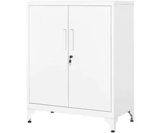 Songmics Dokumentų spintelė su užraktu 40 x 80 x 90 cm balta