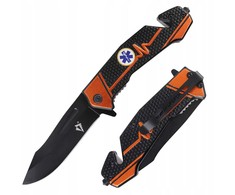 Dominator Uc Dominator Urban Combat Sulankstomas peilis 2-83 Gelbėjimo su langų daužikliu, ašmenys 9,6 cm, oranžinis/juodas