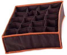 Drabužių dėklas su 20 skyrių, rudas, 35x28x10 cm