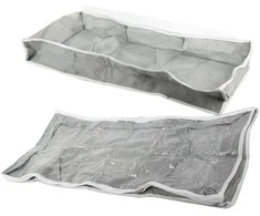 Drabužių dėžė po lova, 90x42x14 cm, pilka