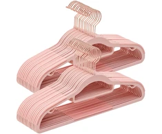 Songmics Drabužių pakabos iš ABS plastiko su metaliniais kabliais, šviesiai pilkos–tamsiai pilkos, 42 × 0,5 × 21,5 cm, 30 vnt.