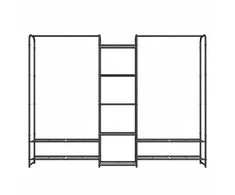 Songmics Drabužių stovas iš plieno su lentynomis 29 x 182,4 x 158,4 cm