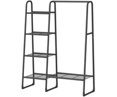 Songmics Drabužių stovas su 5 lentynomis 40x101,7x153,3 cm juodas