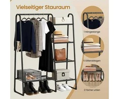 Songmics Drabužių stovas su 5 lentynomis 40x101,7x153,3 cm juodas