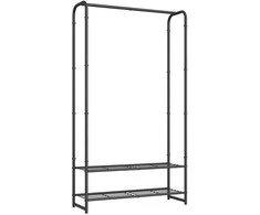 Songmics Drabužių lentyna su lentynomis 29 x 73 x 158,4 cm matinės juodos spalvos