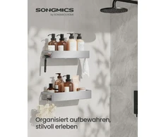 Songmics Dušo lentyna, pilka, 31,5 × 12,5 × 5 cm, 2 vnt.