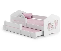 Luco Dvivietė lova Felicija su stalčiumi ir čiužiniais 160x80 Balerina ir vienaragis