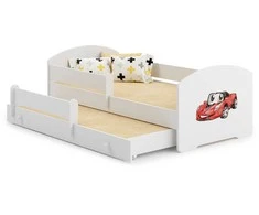 Luco Dvivietė lova Lukas su stalčiumi ir čiužiniais 160x80 Automobilis