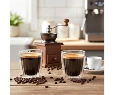 Termo stiklinės espresso kavai 120 ml 2 vnt - Modernus dizainas