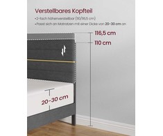 Songmics Dvigulės lovos rėmas 180 x 200 cm