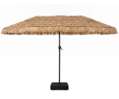 Dvipusis sodo skėtis su 144 LED lemputėmis, rudas ir juodas, 457,2 × 274,3 × 253 cm
