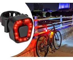 Dviračio galinis žibintas 14 LED, juodas, USB įkrovimas