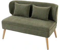Dvivietė sofa su apmušalu, tamsiai žalia, 117 × 65 × 78,5 cm