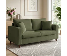 Dvivietė velvetinė sofa su kišeninėmis spyruoklėmis, žalia ir juoda, 170 × 80 × 82 cm