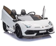 Dvivietis vaikiškas elektromobilis Lean Cars Lamborghini Aventador SX2028, baltas