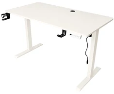 Elektra reguliuojamas stalas su 3 aukščio atmintimis, baltu stalviršiu, 120 x 60 cm
