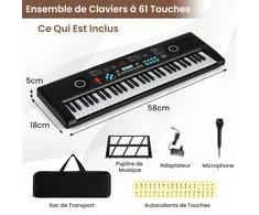 Elektrinė klaviatūra 61 klavišas rožinė