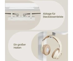Songmics Reguliuojamo aukščio stalas 140 x 80 x 72-120cm