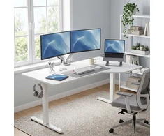 Elektrinis kampinis rašomasis stalas su 3 atminties pozicijomis, 140 x 80 x 72–120 cm