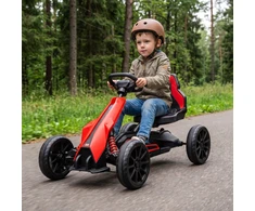 Elektrinis kartingas vaikams, 3–5 km/h, su EVA ratais, raudonas, 100 × 58 × 58,5 cm