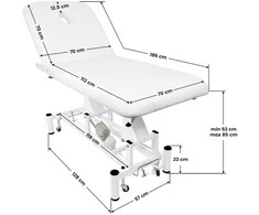 Activeshop Elektrinis masažo stalas AZZURRO MASSAGE BED 1 MOTOR Baltas