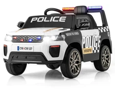 Elektrinis policijos automobilis 12V baltas
