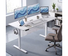 Elektrinis reguliuojamo aukščio rašomasis stalas, 140 x 60 x 72–118 cm