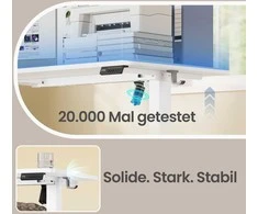 Songmics Reguliuojamo aukščio stalas 140 x 60 x 72-120cm