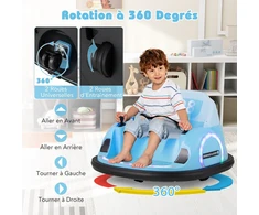 Elektrinis susidūrimo automobilis su nuotolinio valdymo pultu ir 360° apsisukimu, mėlynas, 66,5 × 64,5 × 39 cm