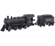 Lean Toys Elektrinis traukinys su nuotolinio valdymo pultu, šviesomis ir garais