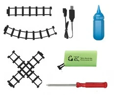 Lean Toys Elektrinis traukinys su šviesomis ir garais, 24 vnt.
