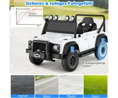 Elektrinis vaikiškas automobilis baltas