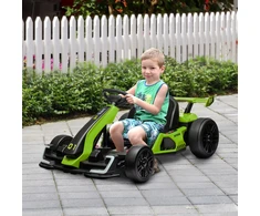 Elektrinis vaikiškas kartingas su driftavimo režimu ir reguliuojama sėdyne, žalias ir juodas, 120 × 76 × 53,5 cm