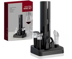 Electric corkscrew wine opener set