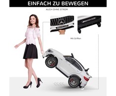 Homcom Mercedes-Benz AMG GLA45 licencijuotas vaikiškas elektrinis automobilis su nuotolinio valdymo pulteliu, MP3, saugos diržais, 37-60 mėn., baltos spalvos