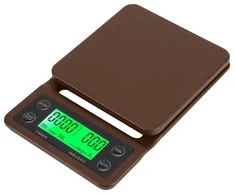 Virtuvinės svarstyklės Elektroninės virtuvės svarstyklės kavos ruošimui su stoperiu 5kg 0,1g