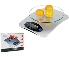 Elektroninės virtuvinės svarstyklės su grūdinto stiklo platforma 5kg/1 g