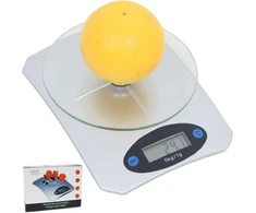 Elektroninės virtuvinės svarstyklės su grūdinto stiklo platforma 5kg/1 g