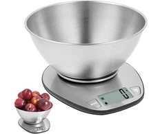Elektroninės virtuvinės svarstyklės su metaline dubeniu 5kg/1 g