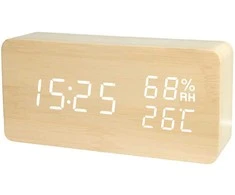 Elektroninis laikrodis su termometru ir higrometru, 15x7x4 cm