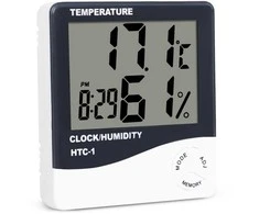 Elektroninis LCD termometras su laikrodžiu ir data