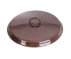 Orion puodo dangtis emaliuotas BROWN 32 cm su rankena