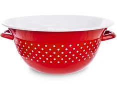 Orion Virtuvinis dubuo 26 cm, emaliuotas raudonas su žirneliais, 2,5 l
