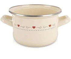Orion Katinimo katilas 16 cm, 1,4 l - Emaliuotas kremas - Universalus
