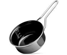 Emaliuotas puodas su vidine matavimo skale, juodas, 16 cm